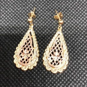 14k yellow and rose gold earrings